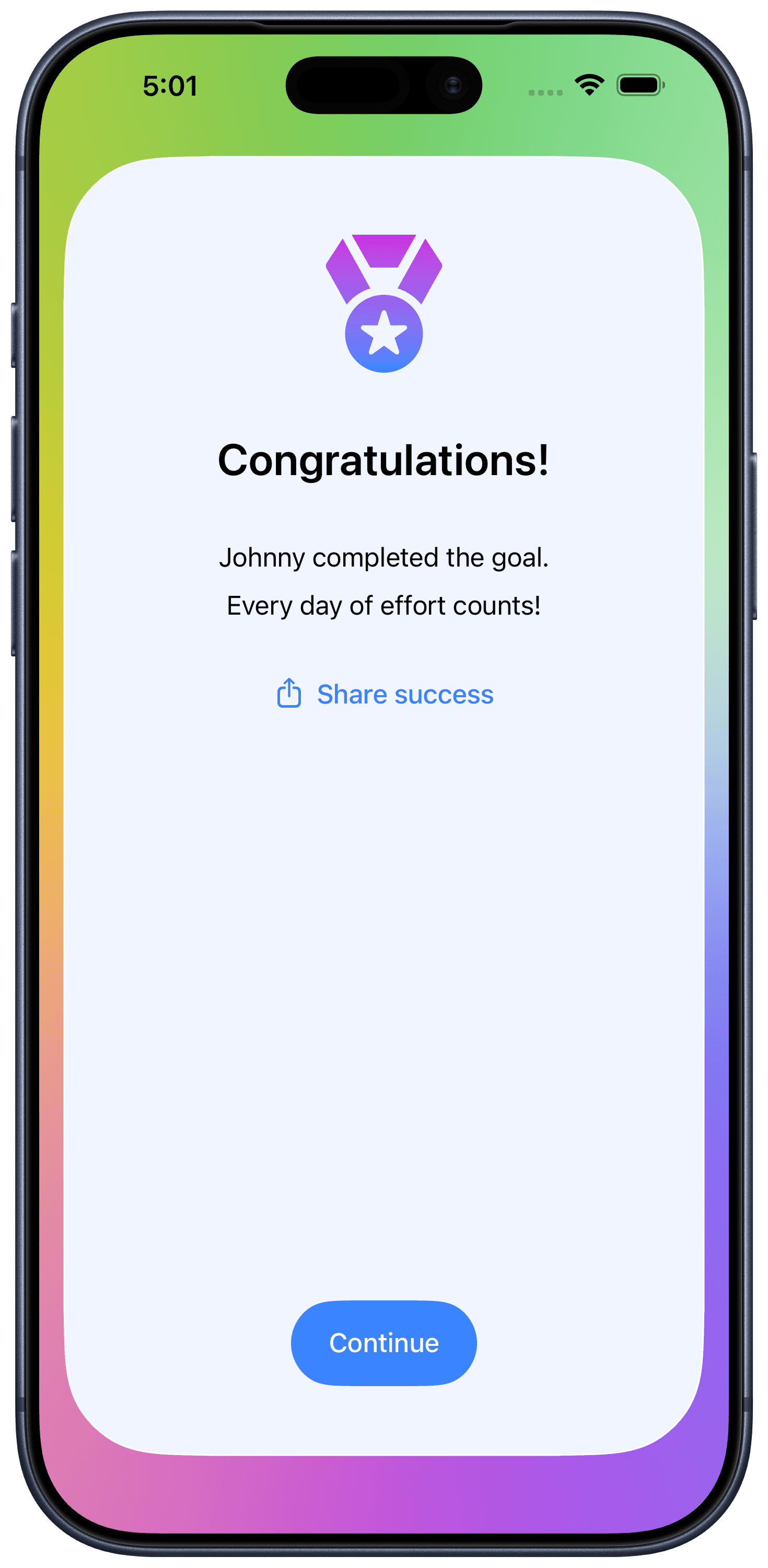 Habizi celebration card screen